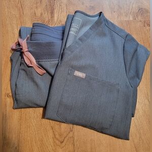 Figs heather denim scrubs